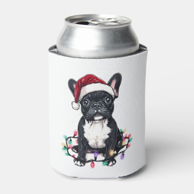 French Bulldog Christmas Lights Xmas Dogs Gifts Me Can Cooler (Can Front)
