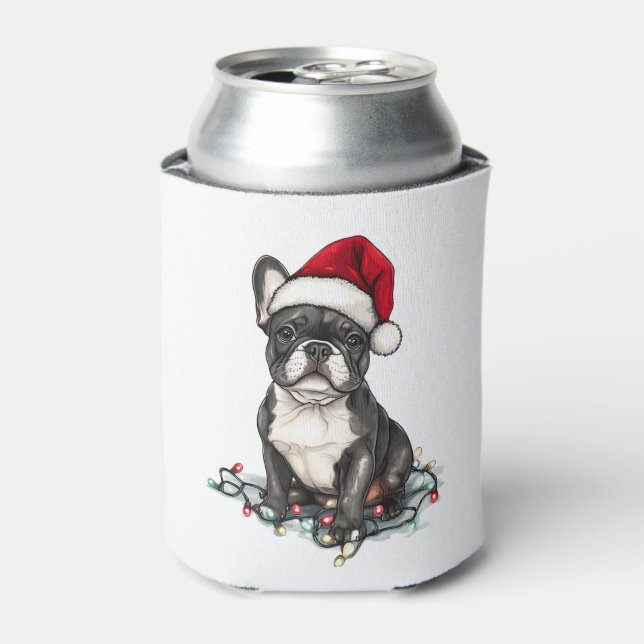 French Bulldog Christmas Lights Xmas Dogs Gifts Me Can Cooler (Can Front)