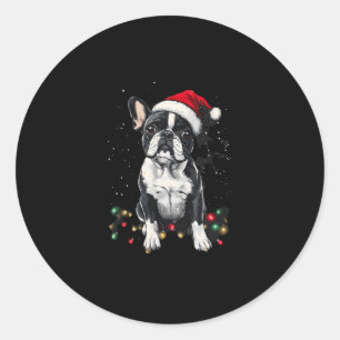 French Bulldog Christmas Lights Xmas Dogs Gifts Me Classic Round Sticker