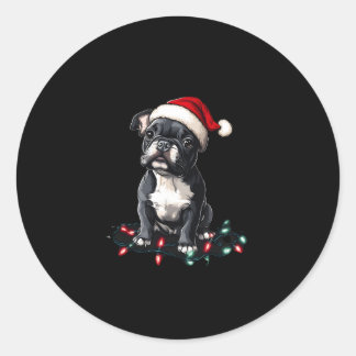 French Bulldog Christmas Lights Xmas Dogs Gifts Me Classic Round Sticker