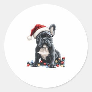 French Bulldog Christmas Lights Xmas Dogs Gifts Me Classic Round Sticker