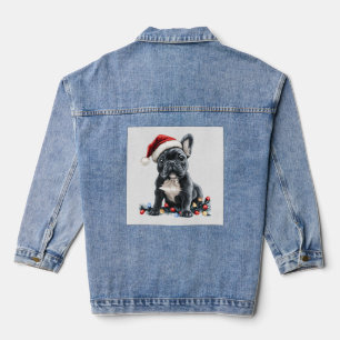 French Bulldog Christmas Lights Xmas Dogs Gifts Me Denim Jacket