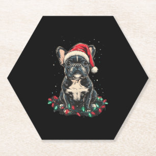 French Bulldog Christmas Lights Xmas Dogs Gifts Me Paper Coaster