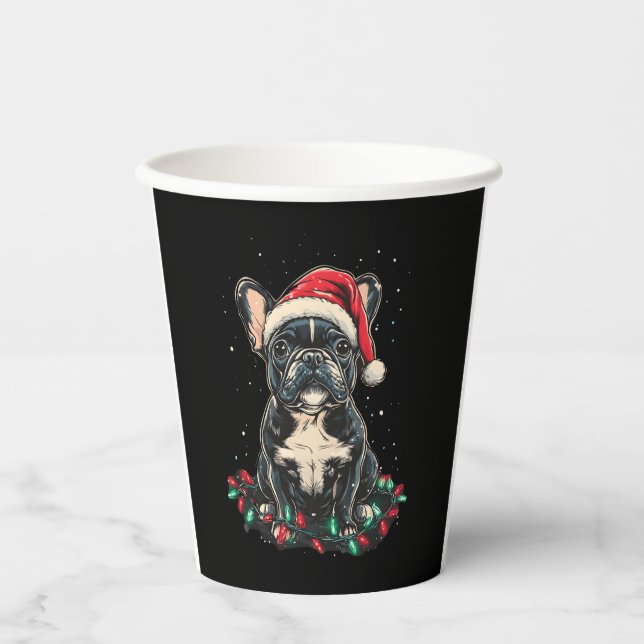 French Bulldog Christmas Lights Xmas Dogs Gifts Me Paper Cups (Front)