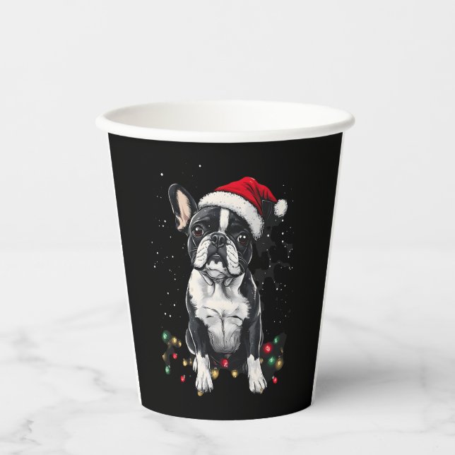 French Bulldog Christmas Lights Xmas Dogs Gifts Me Paper Cups (Front)