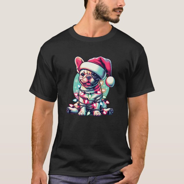 French Bulldog Christmas Lights Xmas Dogs Gifts Me T-Shirt (Front)