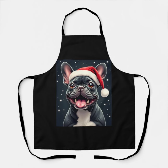 French Bulldog Christmas Long Sleeve T-Shirt Apron (Front)