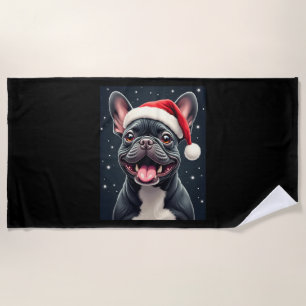French Bulldog Christmas Long Sleeve T-Shirt Beach Towel