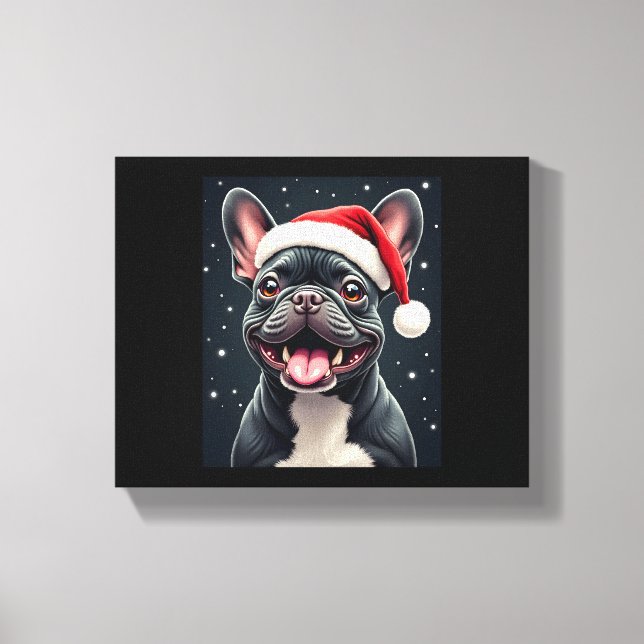 French Bulldog Christmas Long Sleeve T-Shirt Canvas Print (Front)