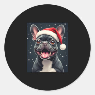 French Bulldog Christmas Long Sleeve T-Shirt Classic Round Sticker