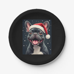 French Bulldog Christmas Long Sleeve T-Shirt Paper Plate