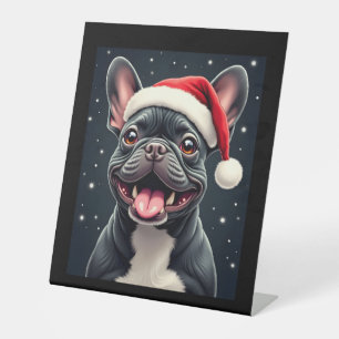 French Bulldog Christmas Long Sleeve T-Shirt Pedestal Sign