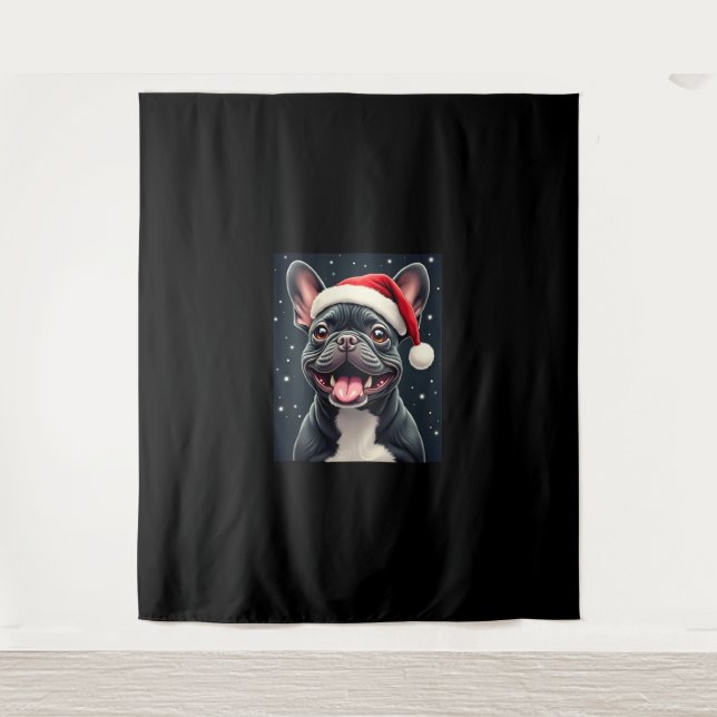 French Bulldog Christmas Long Sleeve T-Shirt Tapestry (Front)