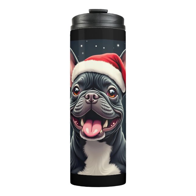 French Bulldog Christmas Long Sleeve T-Shirt Thermal Tumbler (Front)
