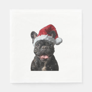 French Bulldog Christmas Napkin