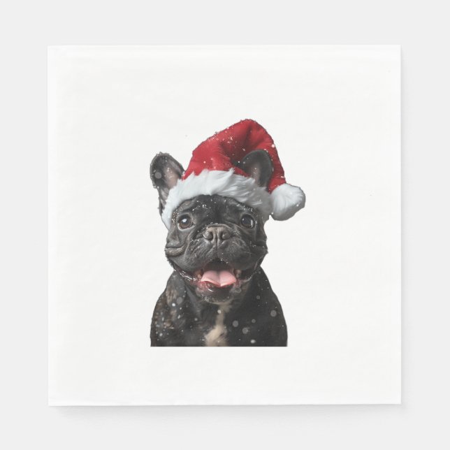 French Bulldog Christmas  Napkin (Front)