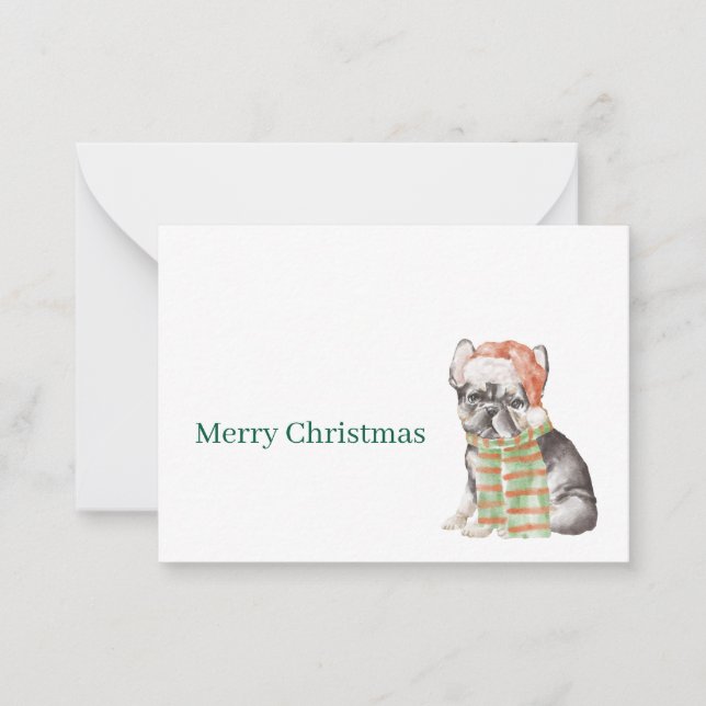 French Bulldog Christmas or Holiday Card (Front)