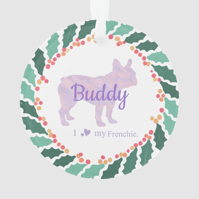 French Bulldog Christmas Ornament – Custom Gift (Back)