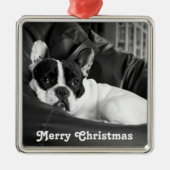 French Bulldog Christmas Ornament Personalised (Front)