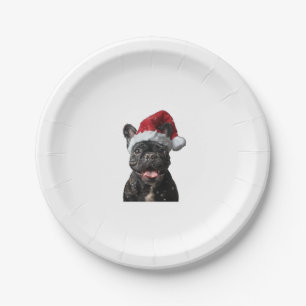 French Bulldog Christmas Paper Plate