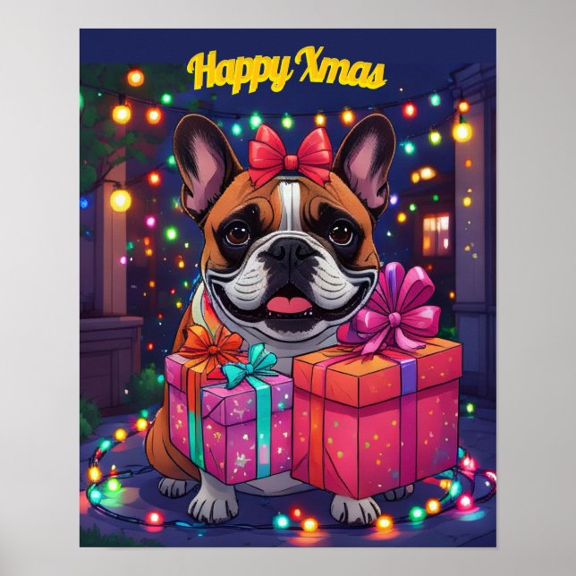 French Bulldog Christmas Poster (Front)