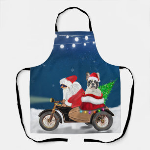 French Bulldog Christmas Santa Claus    Apron