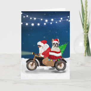 French Bulldog Christmas Santa Claus Card