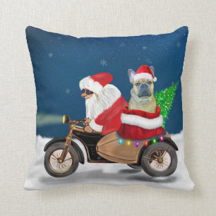 French Bulldog Christmas Santa Claus Cushion