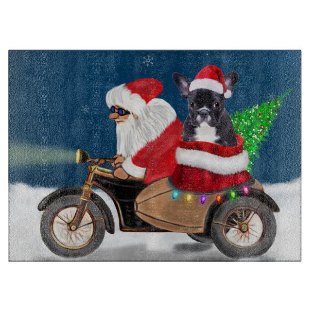 French Bulldog Christmas Santa Claus  Cutting Board (Front)