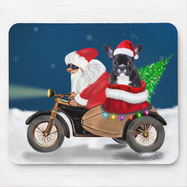 French Bulldog Christmas Santa Claus  Mouse Mat (Front)