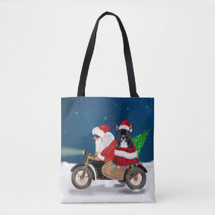 French Bulldog Christmas Santa Claus Tote Bag