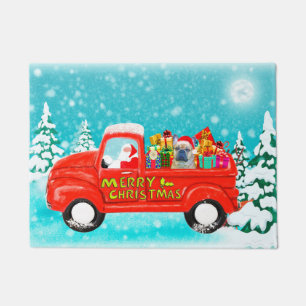 French Bulldog Christmas Santa Delivery Truck Doormat