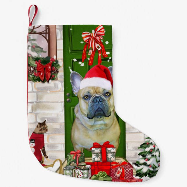 French Bulldog Christmas Small Christmas Stocking (Front)
