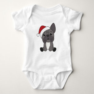 French Bulldog Christmas Snow Winter Animals Baby Bodysuit