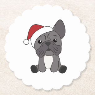French Bulldog Christmas Snow Winter Animals Paper Coaster
