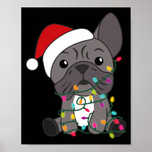 French Bulldog Christmas Snow Winter Animals  Poster