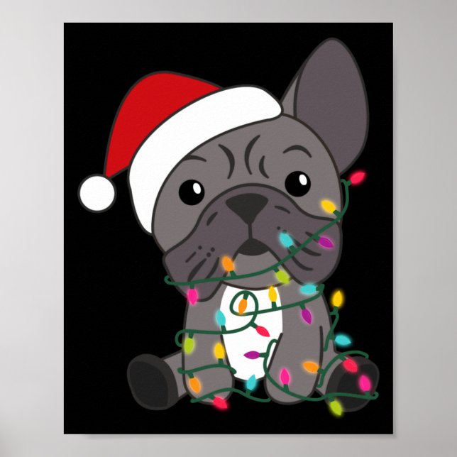 French Bulldog Christmas Snow Winter Animals  Poster (Front)