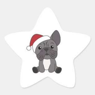 French Bulldog Christmas Snow Winter Animals Star Star Sticker