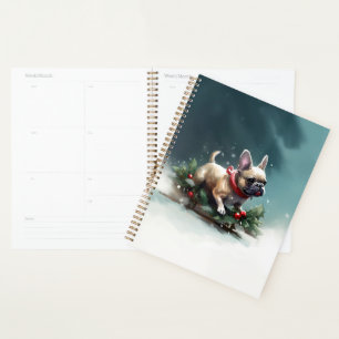 French Bulldog Christmas snow winter  Planner