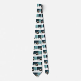 French Bulldog Christmas snow winter Tie