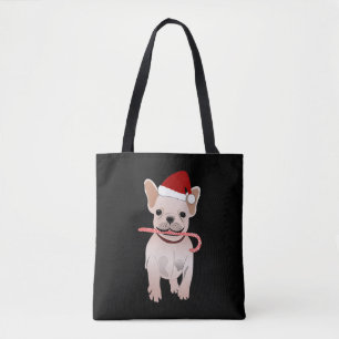 French bulldog christmas tote bag