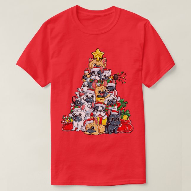 French Bulldog Christmas Tree Dog Santa Xmas Boys  T-Shirt (Design Front)