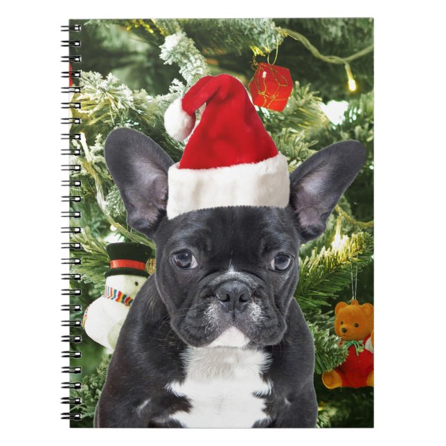 French Bulldog Christmas Tree Ornaments Snowman Notebook (Front)