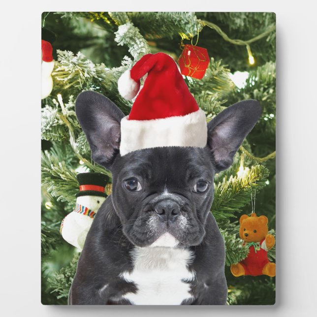 French Bulldog Christmas Tree Ornaments Snowman Plaque (Front)
