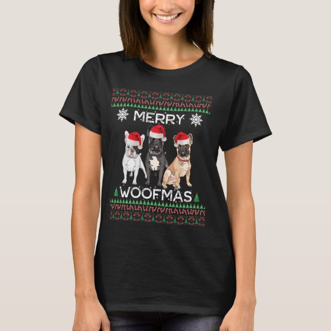French Bulldog Christmas Ugly Frenchie Mum T-Shirt (Front)