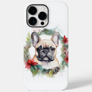 French Bulldog Christmas Wreath Festive Pup Case-Mate iPhone 14 Pro Max Case