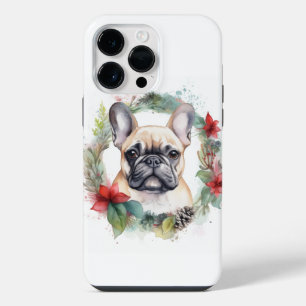 French Bulldog Christmas Wreath Festive Pup iPhone 14 Pro Max Case