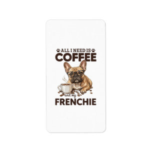 French Bulldog Coffee Frenchie Dog Label