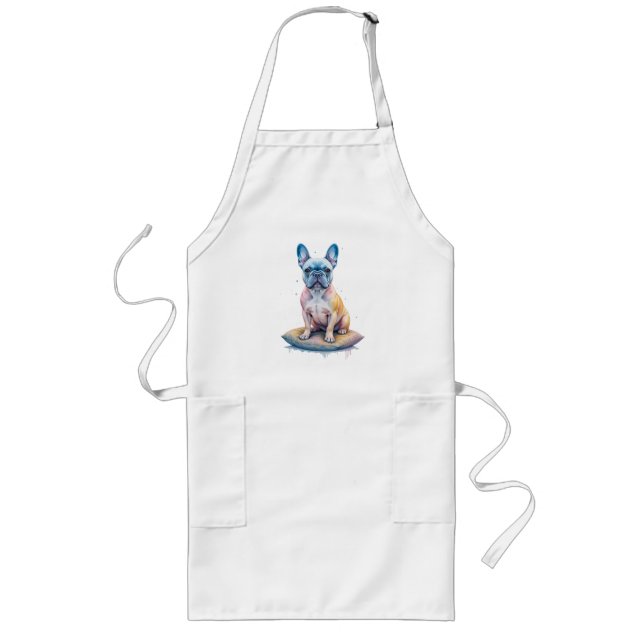 French Bulldog Colorful and Artistic Long Apron (Front)