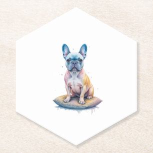 French Bulldog Colorful and Artistic Paper Coaster